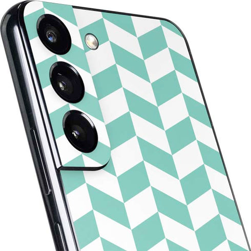 Blue White Chevron Galaxy S22 Plus Skin